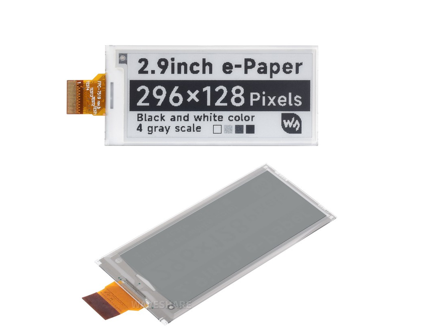 2.9inch e-Paper 296x128, 2.9inch E-Ink raw display panel